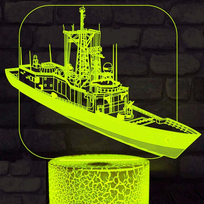 Jinnwell 3D Ship Boat Night Light Lamp Illusion Led Multicolor Table Desk Decoration Lamp (photo 4)
