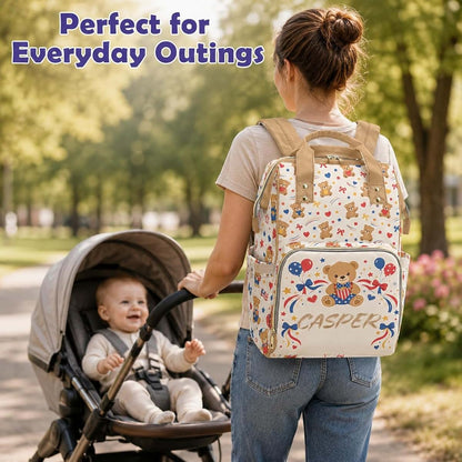 Dzlhayf Personalized Diaper Bag Backpack, Custom Name Baby Travel Bag (photo 2)