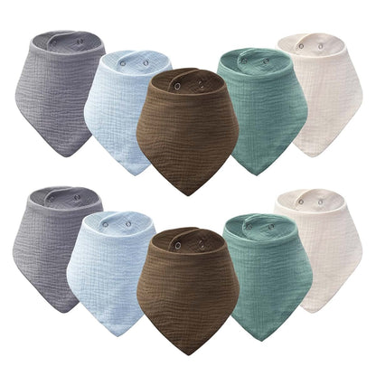 Coorobin Baby Bibs, 10-Pack Cotton Bandana Bibs