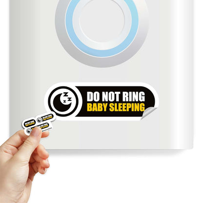 engravenusa Tiny Do Not Ring Baby Sleeping Sticker | 3 Sizes Baby Sleeping Sticker | Do Not Ring Stickers for Doorbell