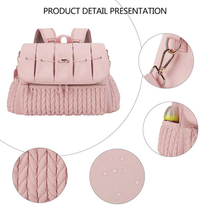 Psdndeww Upgrades Baby Diaper Bag Convertible Backpack with Prams Straps & Portable Changing Pad Essential Diaper Bag (photo 3)