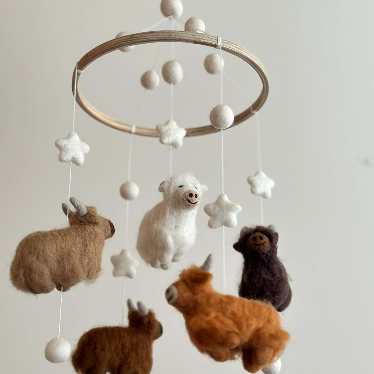 Ganapati Crafts Co. Highland Cow Felt Nursery Mobile (photo 4)