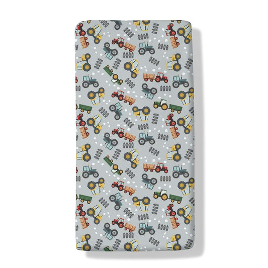 Cstdyfrv Vintage Farm Tractors Baby Boys Girls Crib Sheets Colorful Farm Trucks Soft Crib Sheet Farmland Vehicle Fitted