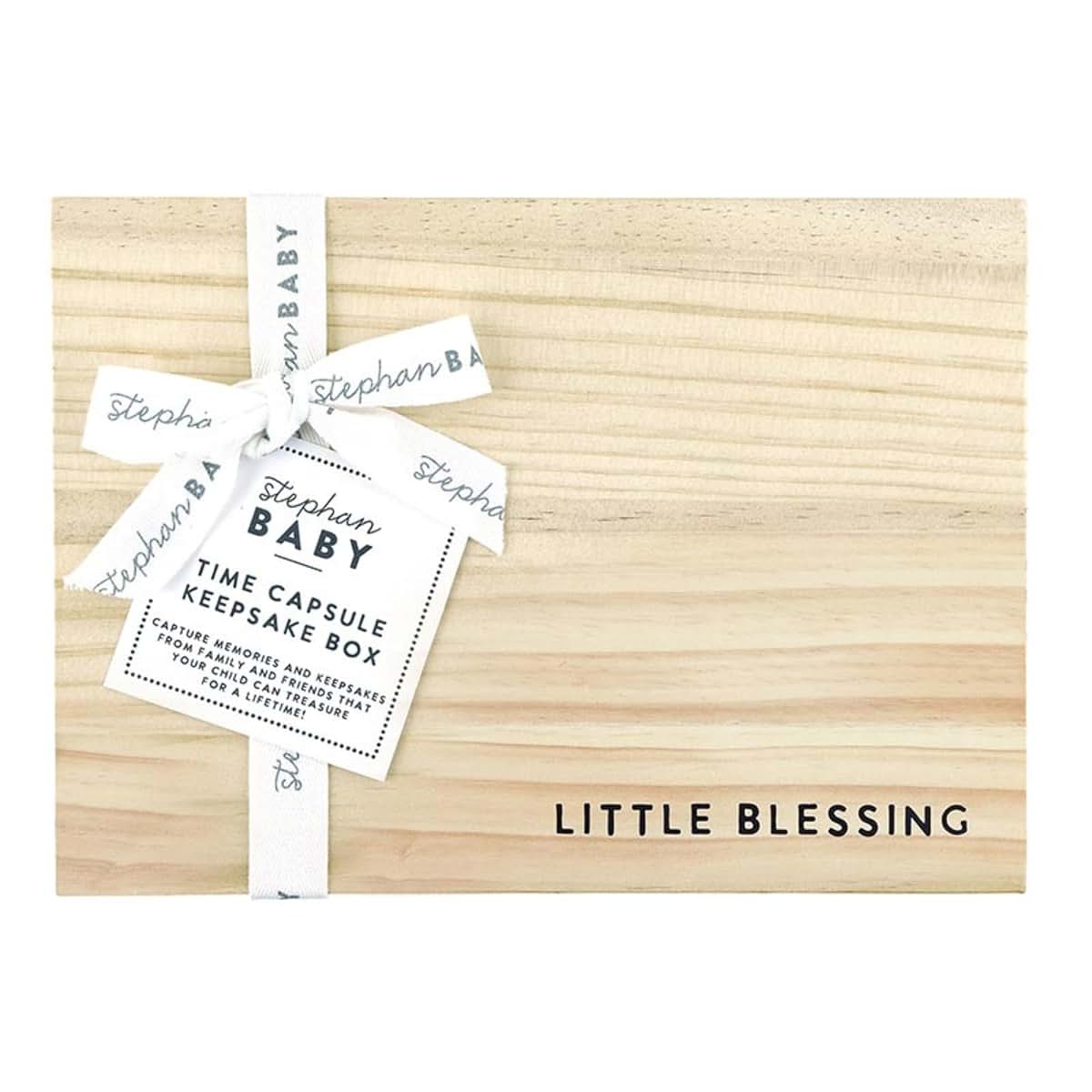 Stephan Baby Keepsake Box Pine Wood Memory Storage Case for Baby Keepsakes Gift 9" x 13", Little Blessing (photo 4)