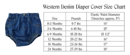 4Rodeo Western Denim Diaper Cover For Babies - 24 Months