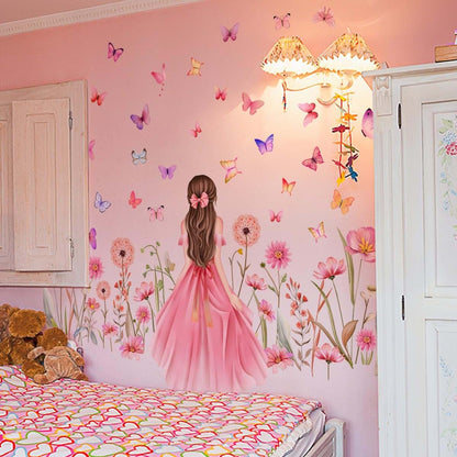 MuralMood Butterfly Wall Decals for Kids - Floral Room Decor