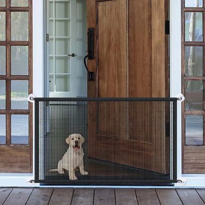 Mesh Pet Gate for Dogs - Portable Puppy Safety Fence Guard for Stairs and Doorways