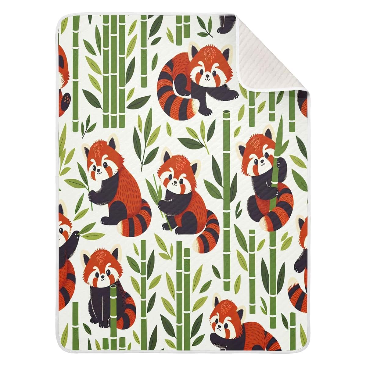 Flildon Red Panda Cotton Baby Blanket - Soft Muslin Swaddle