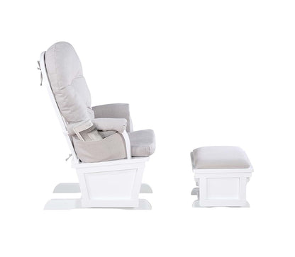 Suite Bebe Madison Nursery Rocking Chair With Ottoman, White And Woven Gray (photo 4)