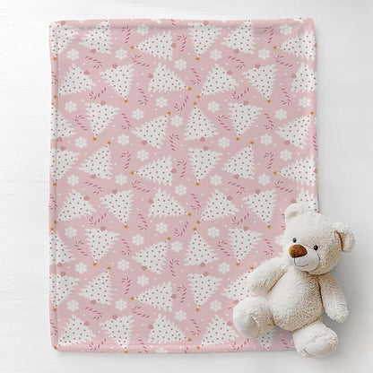 Cstdyfrv Baby Blanket With Christmas Tree And Snowflake Print (photo 2)