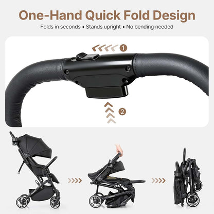 Cutebeams Compact Travel Stroller With One-Hand Fold And Adjustable Canopy (photo 4)