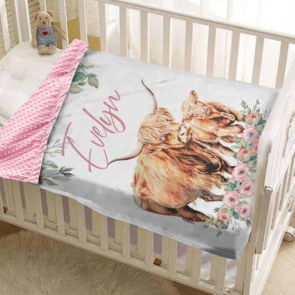 BabyOneStop Personalized Baby Blanket With Custom Name And Animal Design
