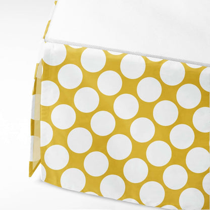 Bacati - Mix N Match Large Dots Crib/Toddler Bed Skirt Dust Ruffle (Yellow)