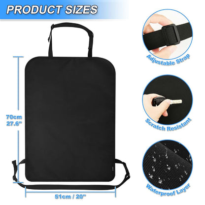 2 Pack Heavy Duty Kick Mats Back Seat Protectors for Kids, X-Large 28x20 Inch Nylon Car Seat Cover