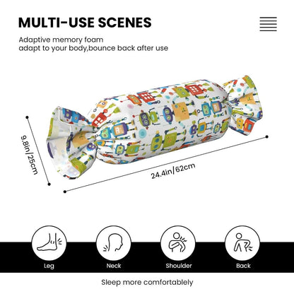 Bkdogkt Cartoon Robot Print Candy Cylindrical Pillow (photo 4)