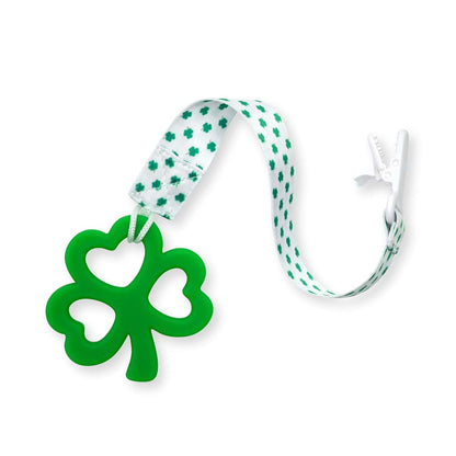 Clover Designs Irish Baby Teething Toy - Shamrock Teether & Pacifier Clip (photo 3)