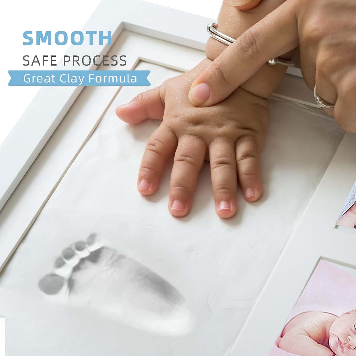 Yyyz Baby Hand & Footprint Kit - Safety Baby Shower Gifts, Keepsake Frames For Newborn Boys & Girls (photo 2)