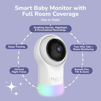 Hubble Connected Nursery Pal Glow Smart Wi-Fi Baby Monitor with HD Camera and Night Light