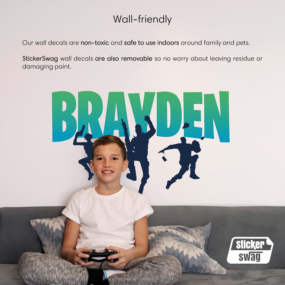 Sticker Swag Custom Gaming Wall Decal for Personalized Bedroom Decor