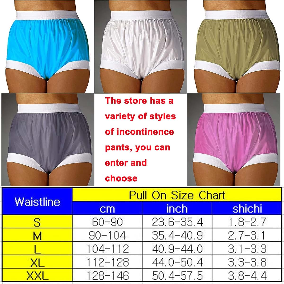 TAPIVA Plastic Pants For Adult Diapers, Reusable Incontinence Protective Briefs (photo 2)