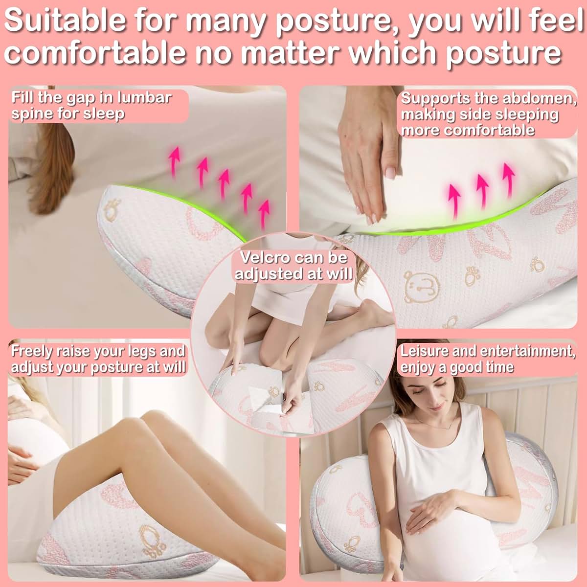 Oskeray Pregnancy Maternity Pillow With Detachable Adjustable Cover