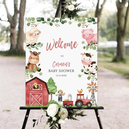 HAKIDU Farm Baby Shower Welcome sign, Welcome to Baby Shower Sign, Baby Shower Signs, Welcome to Baby Shower Sign