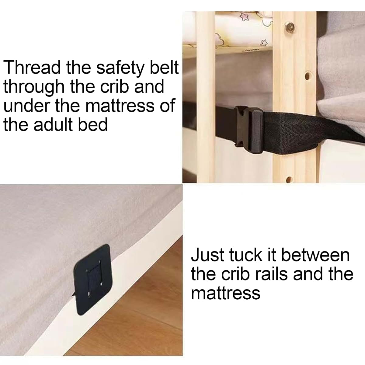 BabyOneStop 19.69 Ft Sheet Straps With Adjustable Buckle (White)