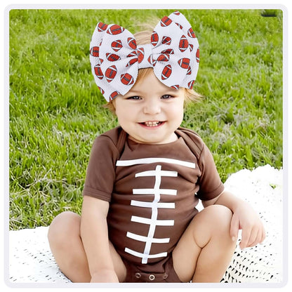 BabyOneStop YanJie Football Sports Printed Handmade Hairband 2 Pack