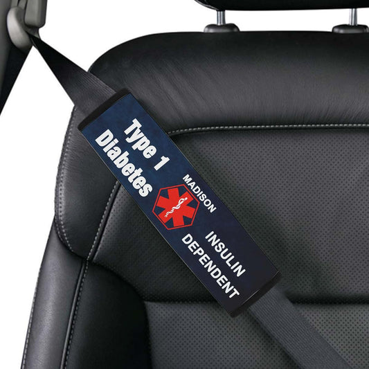 26Thelia Type 1 Diabetic Custom Size Medical Alert Car Seat Belt Cover