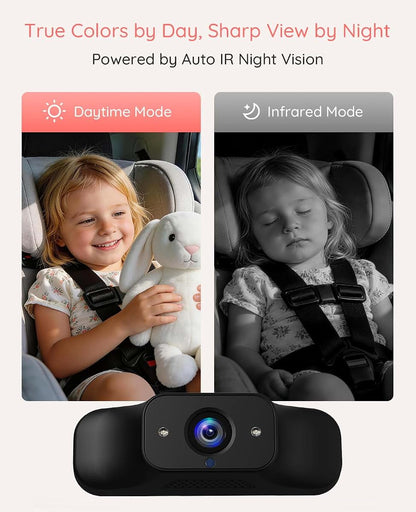 LUCKVIEW BM1 Baby Car Camera with 5" 1080P HD Display, IR Night Vision and 3X Zoom