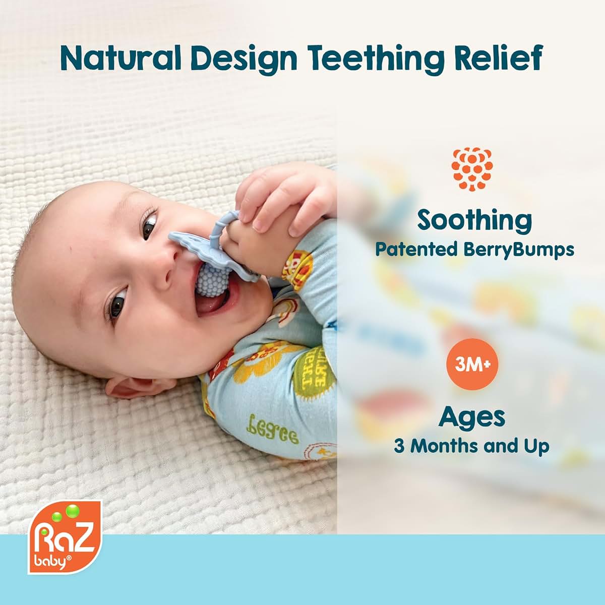 RaZbaby RaZberry Silicone Teether Pacifier for Infants (2 Pack)