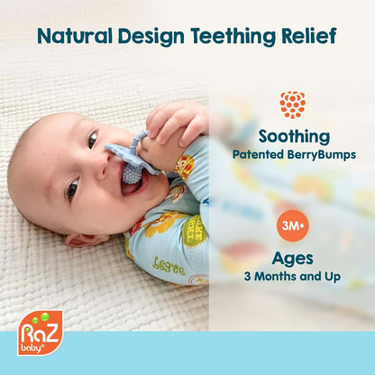 RaZbaby RaZberry Silicone Teether Pacifier for Infants (2 Pack)