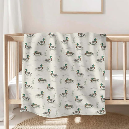 Hunting Ducks Flannel Swaddle Receiving Blanket for Infant and Toddler Use