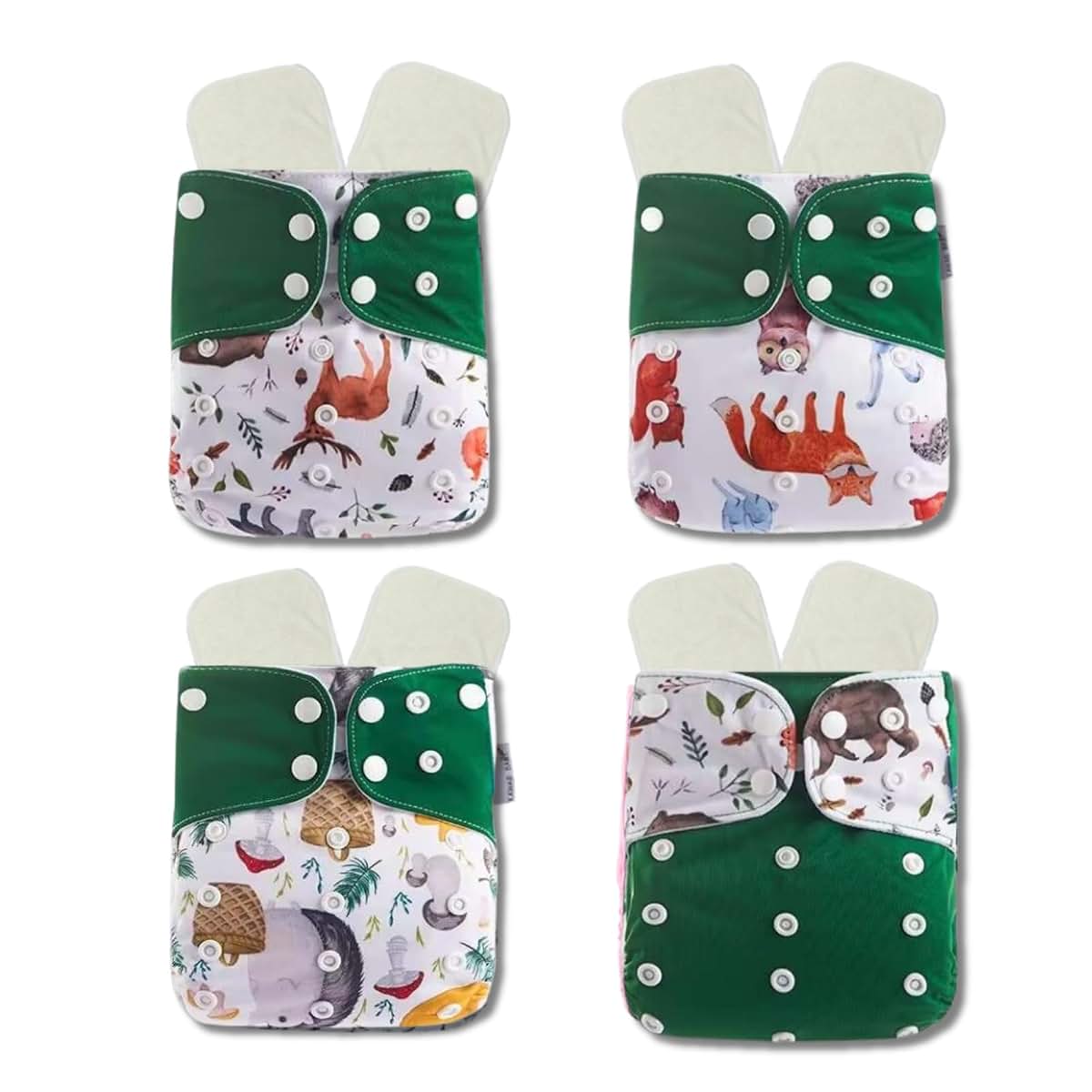 Kawaii Baby Reusable Cloth Diaper Bundle With 8 Inserts