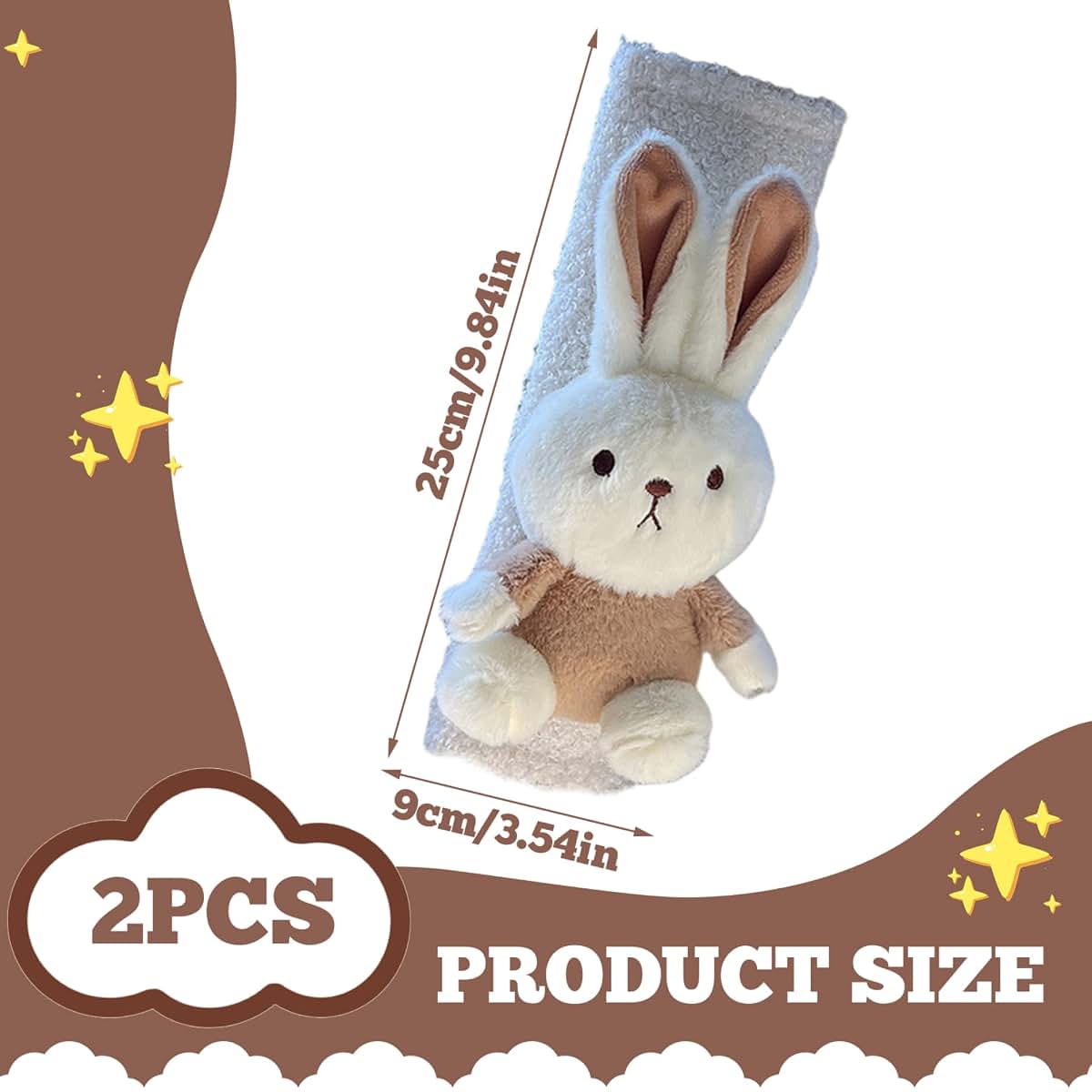 Hbbgdiy Cartoon Bunny Seat Belt Cover Pad 2PCS