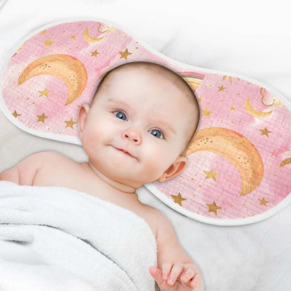 ALAZA Muslin Burp Cloths Starry Stars Moon Pink, 100% Cotton, 22x11 Inches, 1 Pack