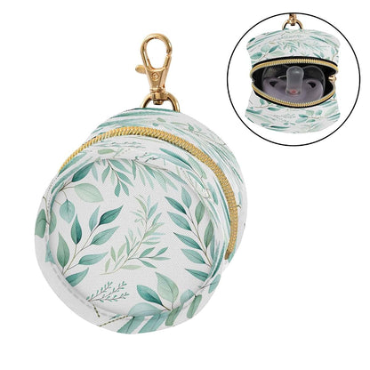 Watercolor Botanical Leaf Pacifier Holder Case with Clip | Portable Diaper Bag Pouch