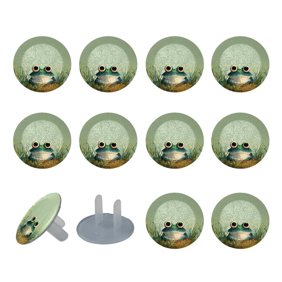 CDGIRUOWUNV Cute Frog (1) Outlet Covers Baby Proofing Safe & Secure Electric Plug Protectors | Sturdy Childproof Socket