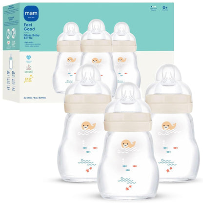 MAM Feel Good Pure Glass Anti-Colic Baby Bottle