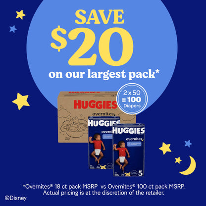 Huggies Overnites Size 5 Diapers 50 Count