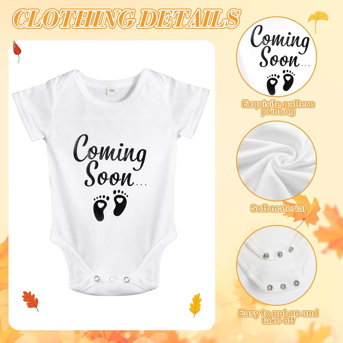 Canlierr 17-Piece Fall Pregnancy Announcement Set with Letter Board and Bodysuit