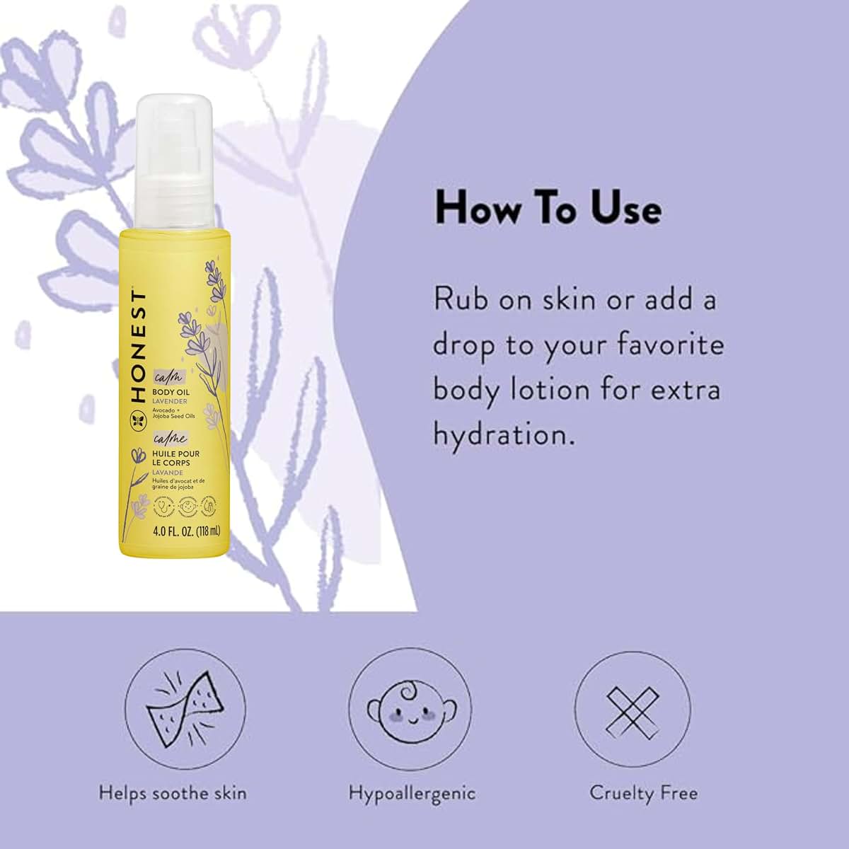 The Honest Company Lavender Infused Body Oil, 4.0 fl oz (photo 3)