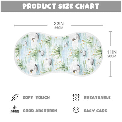 Keige Woodland Duck Burp Cloths, 4-Pack, Absorbent Cotton Muslin Wipes