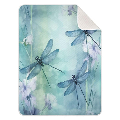 Guiji Dragonfly Watercolour Cotton Quilt Blanket for Crib and Stroller