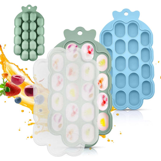 O'doe Silicone Freezer Molds for Baby Food with Lid