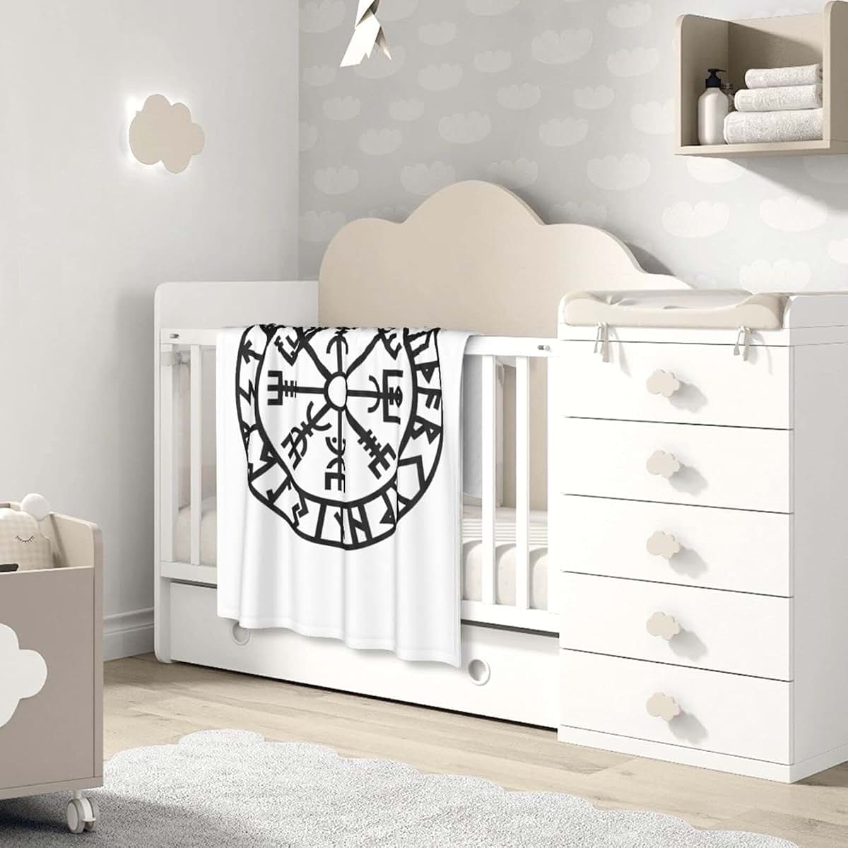 FULVO Baby Blanket Viking Symbol Nordic Baby Swaddle Blankets 30"X 40" Blanket Shower Gifts Toddler Bedding