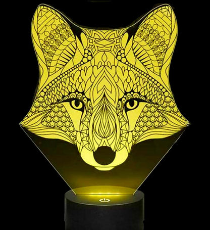 Jinnwell 3D Fox Night Light Lamp Illusion 16 Color Changing Table Desk Decoration Lamps Gift with Acrylic Flat ABS Base (photo 3)