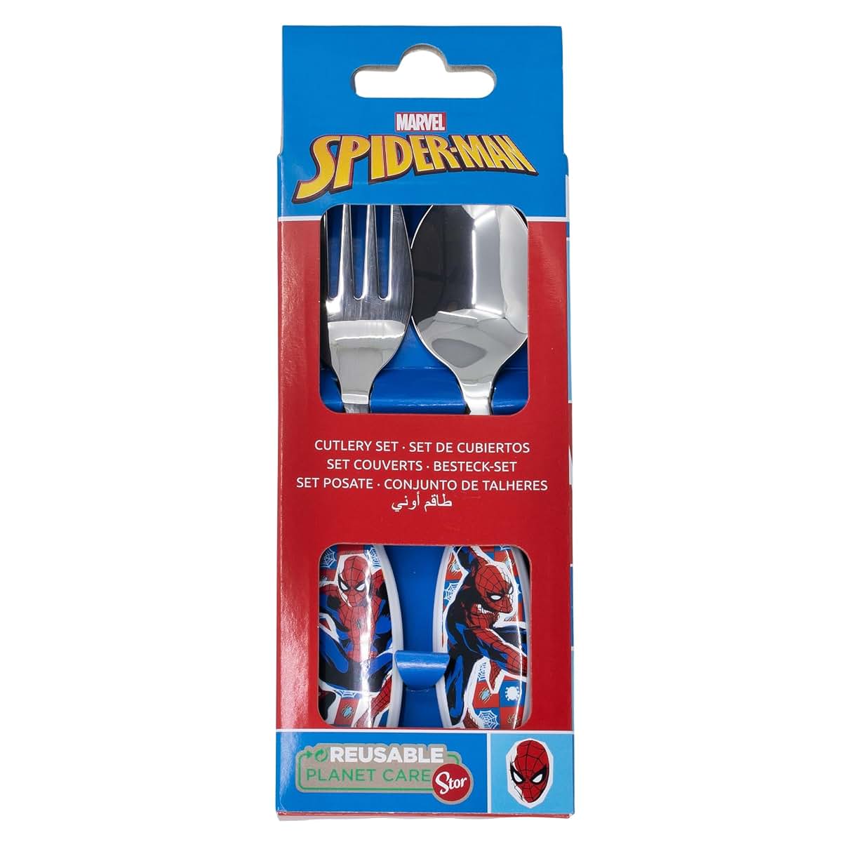 Stor Spider-Man Children's Stainless Steel Spoon and Fork