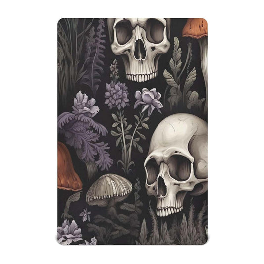 Skull And Mushrooms Stretchy Fitted Crib Sheet 27 X 39 X 5 Inches