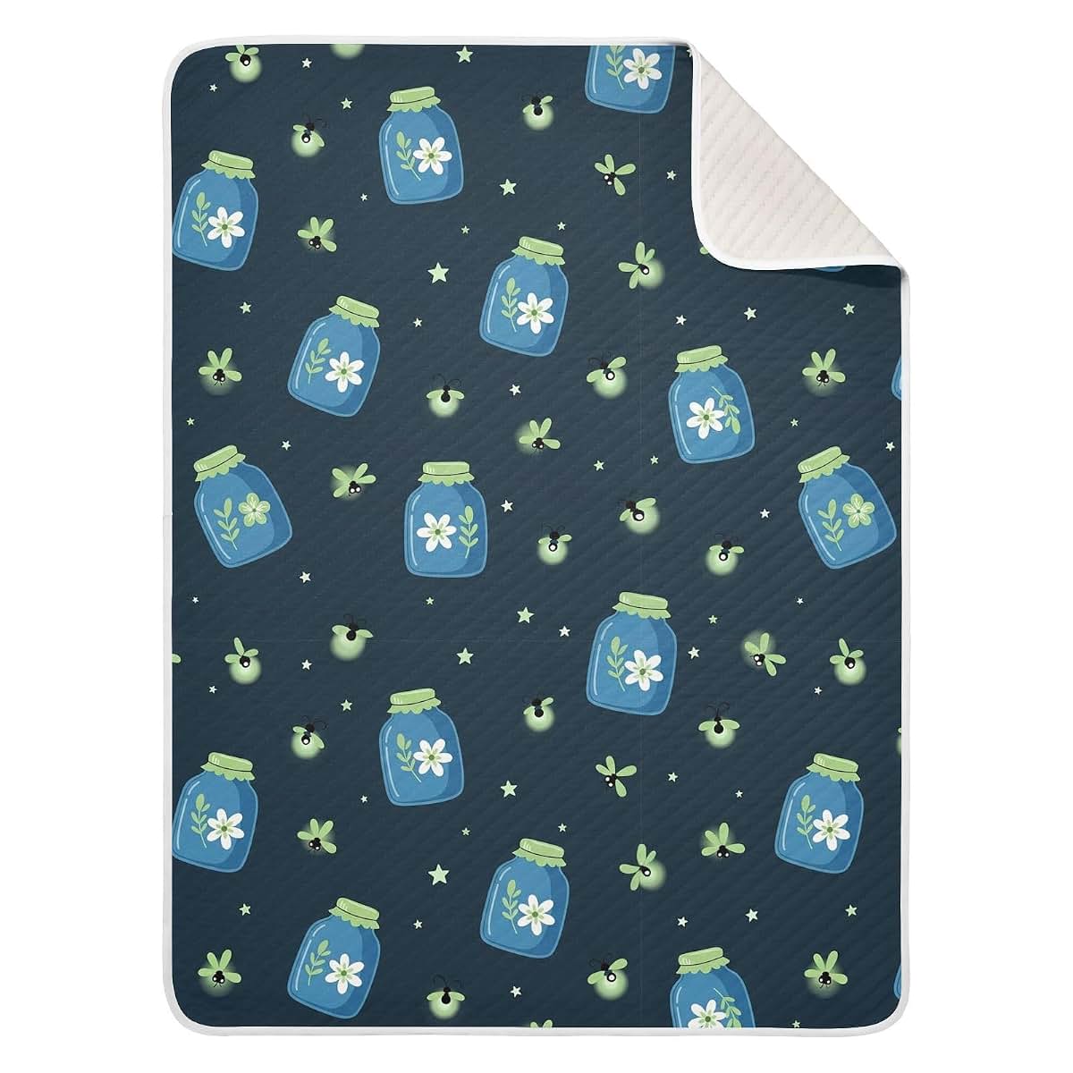 WIFIU Jar Flowers Fireflies Baby Blanket 30x40 in